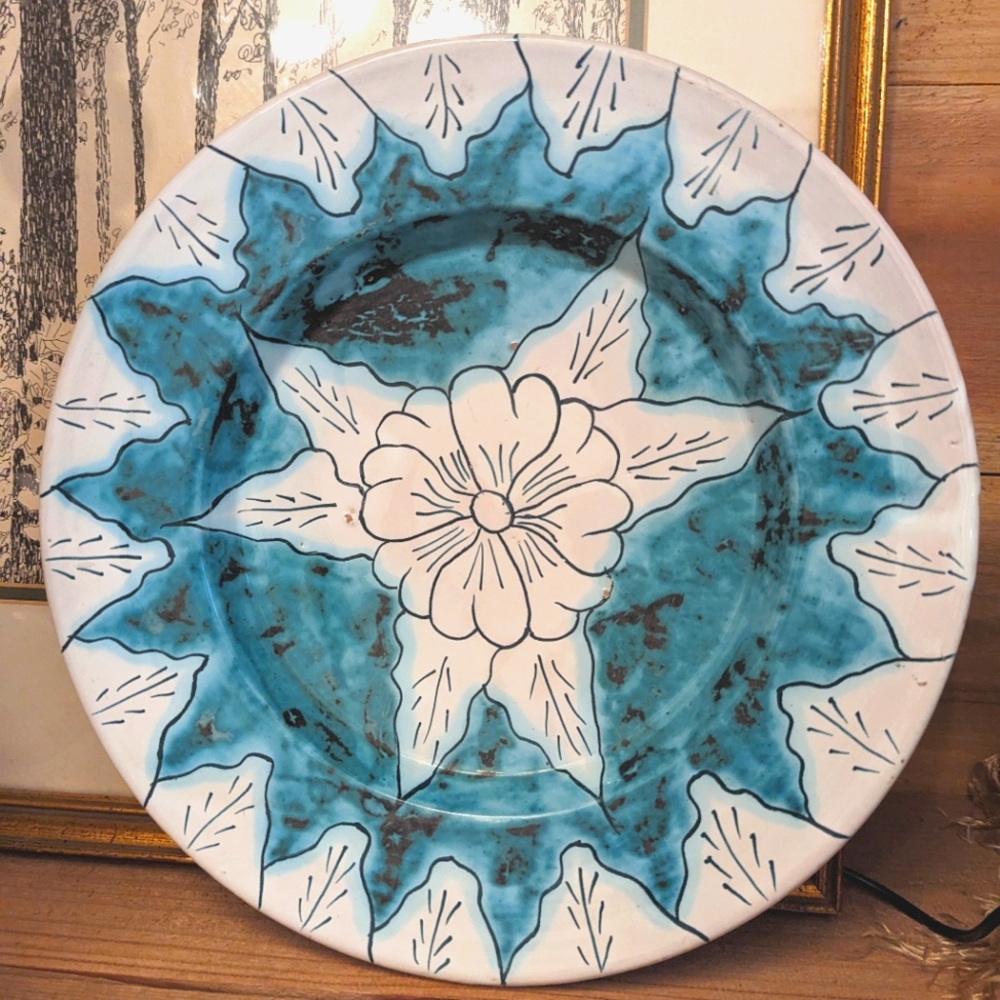 Vintage Azores Pottery Wall Plate Hand Crafted C. Leite Acores
